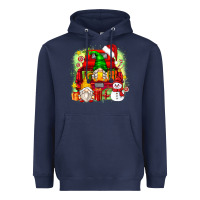 Navy christmas gnome truck Heavyweight Hoodie - Zillion Design Studio