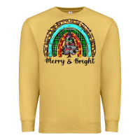 Antique Gold merry and bright rainbow christmas Premium Sweatshirt - RanaPortraitStore