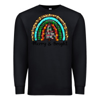Black merry and bright rainbow christmas Premium Sweatshirt - RanaPortraitStore