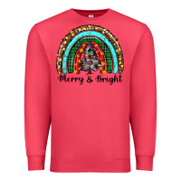 Cardinal merry and bright rainbow christmas Premium Sweatshirt - RanaPortraitStore