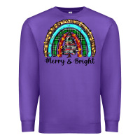 Purple merry and bright rainbow christmas Premium Sweatshirt - RanaPortraitStore