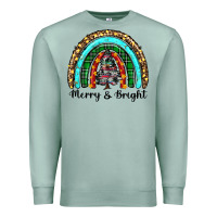 Seafoam merry and bright rainbow christmas Premium Sweatshirt - RanaPortraitStore