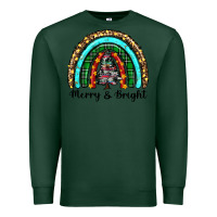 Sports Green merry and bright rainbow christmas Premium Sweatshirt - RanaPortraitStore