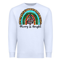 White merry and bright rainbow christmas Premium Sweatshirt - RanaPortraitStore