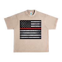 French Oak thin red line American flag metal floor Urban Heavy Tee - Artiststas