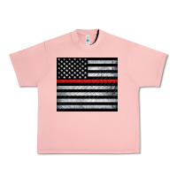Salmon thin red line American flag metal floor Urban Heavy Tee - Artiststas