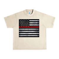 Sandshell thin red line American flag metal floor Urban Heavy Tee - Artiststas