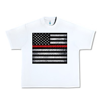 White thin red line American flag metal floor Urban Heavy Tee - Artiststas