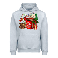 Heather Grey Christmas hot chocolate cup with gift and letters Urban Hoodie - AdoDesignShop