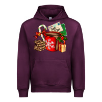 Mauve Wine Christmas hot chocolate cup with gift and letters Urban Hoodie - AdoDesignShop