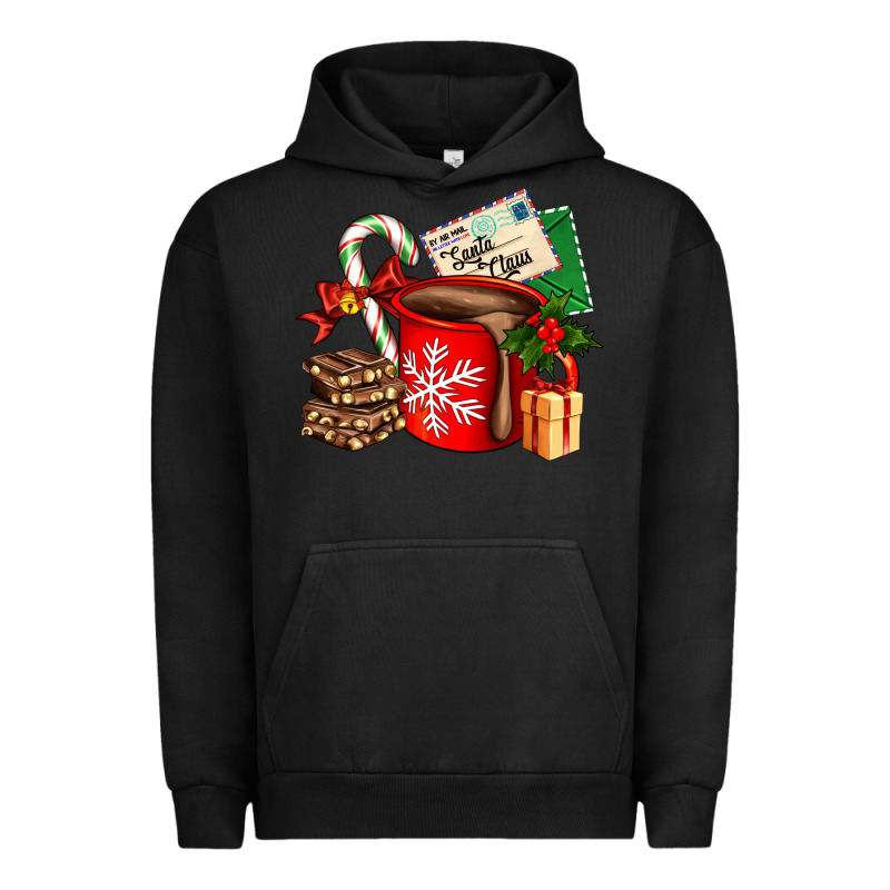 Christmas Hot Chocolate Cup With Gift And Letters Urban Hoodie by AdoDesignShop | Teevron