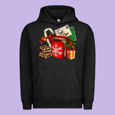 Christmas Hot Chocolate Cup With Gift And Letters Urban Hoodie Designed By Adodesignshop