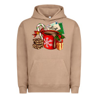 Pigment Burro Christmas hot chocolate cup with gift and letters Urban Hoodie - AdoDesignShop