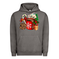Pigment Tornado Christmas hot chocolate cup with gift and letters Urban Hoodie - AdoDesignShop