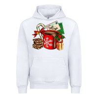 White Christmas hot chocolate cup with gift and letters Urban Hoodie - AdoDesignShop