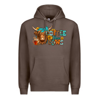 Coffee coffee then cows longhaired cow Premium Hoodie - Jasminsmagicworld
