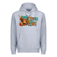 Heather Grey coffee then cows longhaired cow Premium Hoodie - Jasminsmagicworld