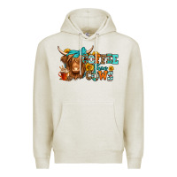 Coffee Then Cows Longhaired Cow Premium Hoodie | Teevron