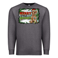 Charcoal Heather merry and bright cockapoo Premium Sweatshirt - RanaPortraitStore