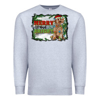 Heather Grey merry and bright cockapoo Premium Sweatshirt - RanaPortraitStore