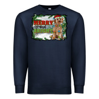 Navy merry and bright cockapoo Premium Sweatshirt - RanaPortraitStore