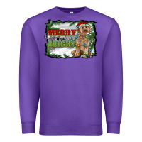 Purple merry and bright cockapoo Premium Sweatshirt - RanaPortraitStore