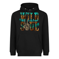 Black wild soul with skeleton hand Heavyweight Hoodie - texasbilliewilder