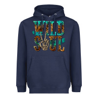 Navy wild soul with skeleton hand Heavyweight Hoodie - texasbilliewilder