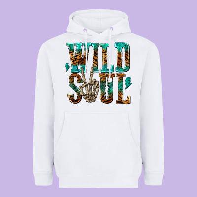 Wild Soul With Skeleton Hand Heavyweight Hoodie Designed By Texasbilliewilder