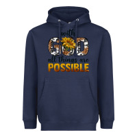 Navy with god al things ara possible Heavyweight Hoodie - texasbilliewilder