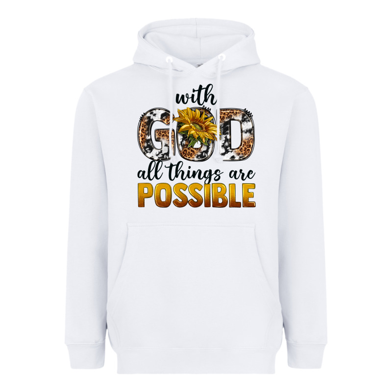 With God Al Things Ara Possible Heavyweight Hoodie by texasbilliewilder | Teevron