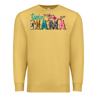 Antique Gold twin mama with flowers Premium Sweatshirt - texasbilliewilder
