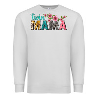 Dove Grey twin mama with flowers Premium Sweatshirt - texasbilliewilder