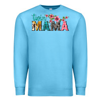 Ocean Blue twin mama with flowers Premium Sweatshirt - texasbilliewilder