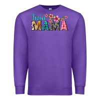 Purple twin mama with flowers Premium Sweatshirt - texasbilliewilder