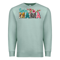 Seafoam twin mama with flowers Premium Sweatshirt - texasbilliewilder