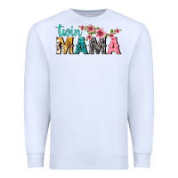 White twin mama with flowers Premium Sweatshirt - texasbilliewilder