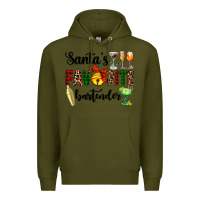 Army Green santa's favorite bartender Premium Hoodie - AdoDesignShop