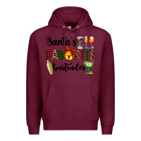 Burgundy santa's favorite bartender Premium Hoodie - AdoDesignShop