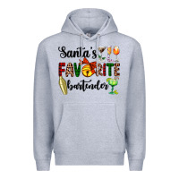 Heather Grey santa's favorite bartender Premium Hoodie - AdoDesignShop