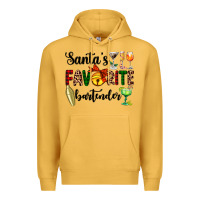 Mustard santa's favorite bartender Premium Hoodie - AdoDesignShop
