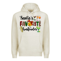 Oatmeal Heather santa's favorite bartender Premium Hoodie - AdoDesignShop