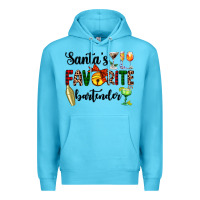 Ocean Blue santa's favorite bartender Premium Hoodie - AdoDesignShop