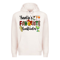 Pale Pink santa's favorite bartender Premium Hoodie - AdoDesignShop