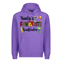 Purple santa's favorite bartender Premium Hoodie - AdoDesignShop