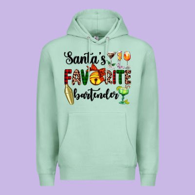 Santa's Favorite Bartender Premium Hoodie Designed By Adodesignshop