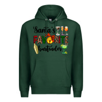 Sports Green santa's favorite bartender Premium Hoodie - AdoDesignShop