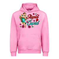 Fuchsia Pink stupid cupid Urban Hoodie - AdoDesignShop