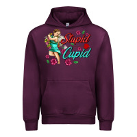 Mauve Wine stupid cupid Urban Hoodie - AdoDesignShop