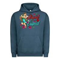 Pigment Midnight Navy stupid cupid Urban Hoodie - AdoDesignShop
